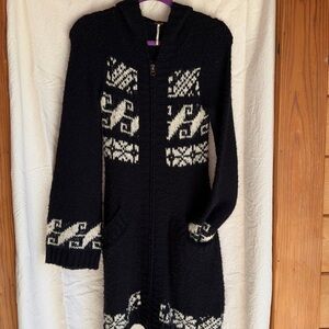 Free People Black and White Women Cardigan vintage